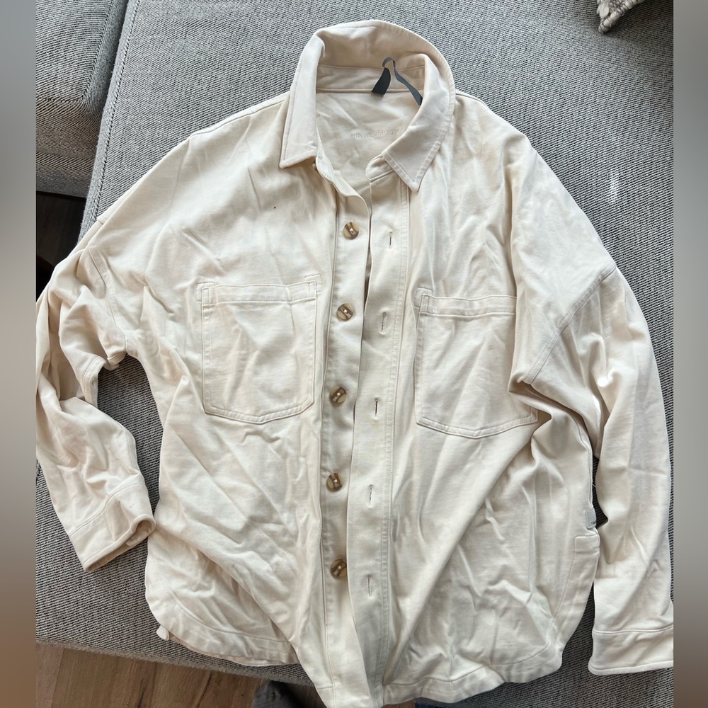 Vuori cream 100% cotton shacket
